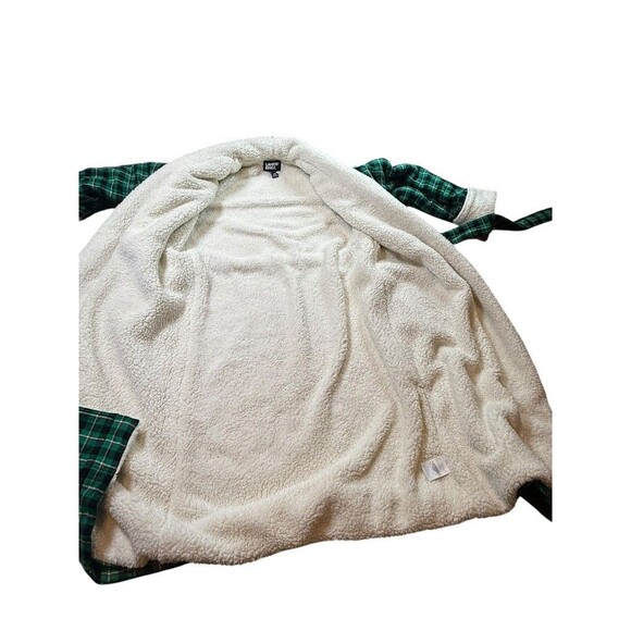 Lands' End Womens Size XS Scotch Plaid Flannel Sherpa Lined Robe Cozy Warm Belt - Picture 5 of 9
